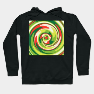 Swirl of Christmas Colored Heart Pattern Hoodie